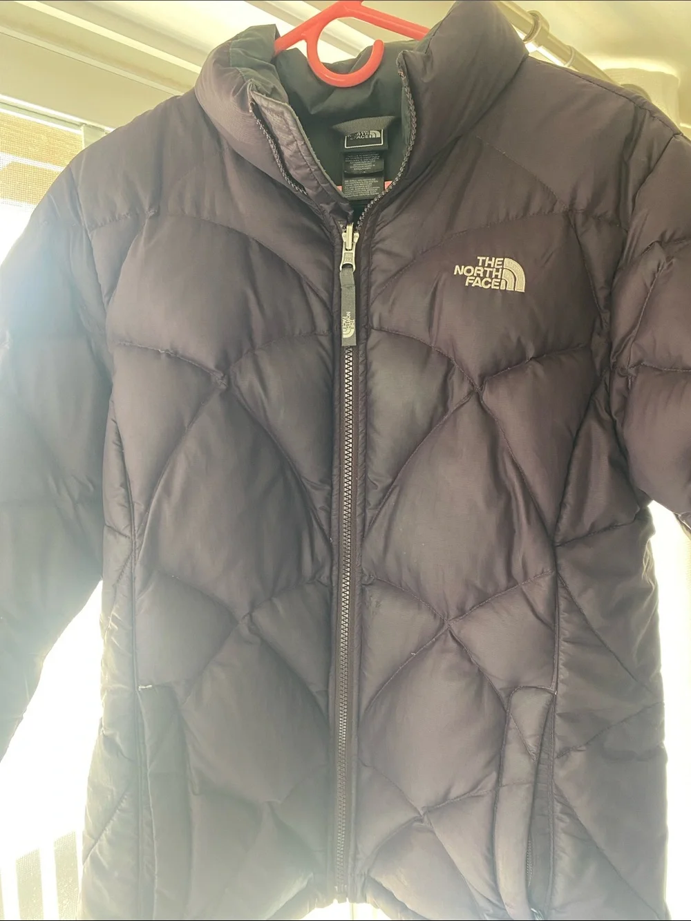 The North Face girls dark purple Quilted Puffer Jacket